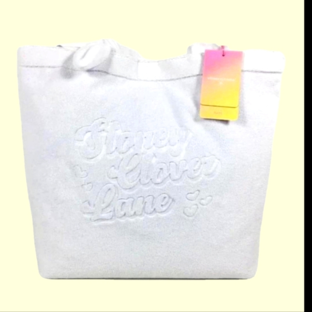 #093 STONEY CLOVER LANE xTARGET Terrycloth Beach Tote Bag White NEW